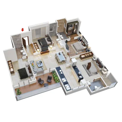 Sukhwani Minerva Pimple Saudagar 4 BHK Floor Plan Image